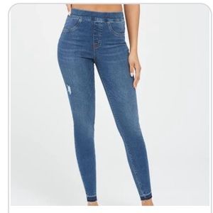 SPANX Distressed Ankle Skinny Jeans